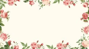 A set of Han Fan floral PPT background pictures