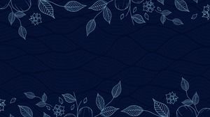 Blue leaf texture pattern PPT background picture