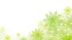 Красивый мультфильм зеленый цветочный узор фон PPT