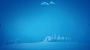 Blaues Farbverlaufsstadtschattenbild-PPT-Hintergrundbild