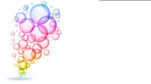 6個簡單清新的彩色泡泡PPT背景圖片
