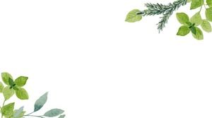 Five beautiful watercolor flowers and green leaves PPT background pictures Five beautiful watercolor flowers and green leaves PPT background pictures