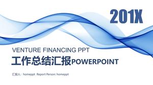 Blaue PPT-Vorlage für einen einfachen Arbeitszusammenfassungsbericht