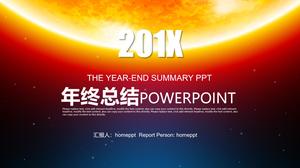 Cool star background year-end summary PPT template
