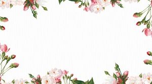 Fresh Han Fan plant flower PPT border background picture