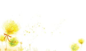 Три красочные акварельные цветы ручной росписи PPT фоновые рисунки