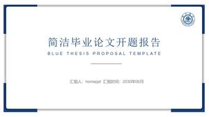 Mavi minimalist mezuniyet tez açılış raporu PPT şablonu