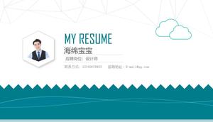 Refreshing blue personal job resume PPT template free download