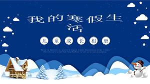 Téléchargement PPT du dessin animé bleu "My Winter Holiday Life"