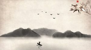 Four classical ink Chinese slideshow background pictures