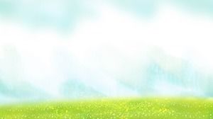 Imagen de fondo de dibujos animados elegante hierba verde PPT