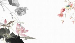 14 элегантных чернил в китайском стиле PPT фоновые рисунки