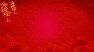 Four red lantern firecrackers PPT background pictures