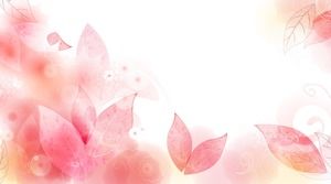 Pink beautiful leaf PPT background picture