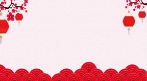 Vier rote Laternen Pflaumenhintergrund Neujahr Chinesisches Neujahr PPT Hintergrundbilder