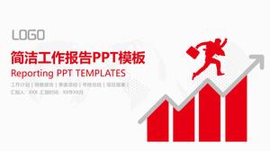 Modelo de PPT de relatório de trabalho simples vermelho