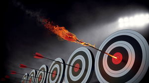 Rocket hit the bulls eye PPT background picture