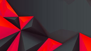 Gambar latar PPT poligon hitam dan merah yang cocok