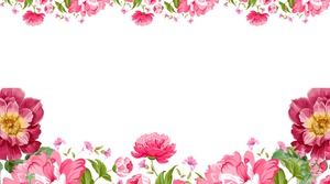 五朵粉红色的艺术花PPT背景图片