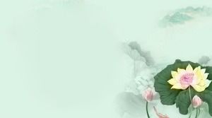 Yedi Çin rüzgar lotus PPT arka plan resimleri
