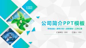 Green gradient style company profile PPT template