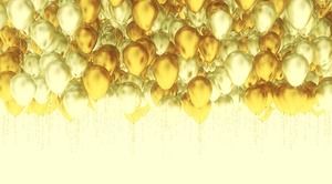 Trois ballons d'or glissent des images d'arrière-plan