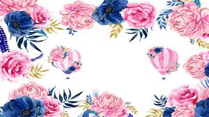 Gambar latar belakang PPT seni dan bunga dengan bubuk biru