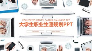 Modello di PPT di pianificazione della carriera dello studente di college sul fondo dell'ufficio