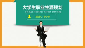 Modèle PPT de plan de carrière d'étudiant de couleur verte et orange