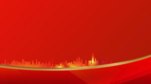 Golden city silhouette universal festival PPT background picture