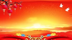 Five red festive New Year PPT background pictures
