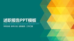 Șablonul PPT al raportului angajaților pe fundal poligonal colorat