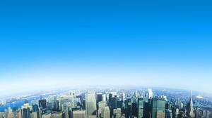 天空下的城市建筑的PPT背景图片