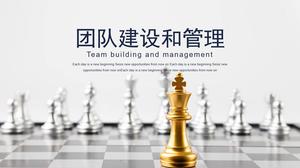 Plantilla PPT de team building con fondo de ajedrez
