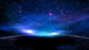 Mavi güzel starlight aurora PPT arka plan resmi