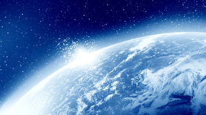 Bella immagine blu del fondo del pianeta PPT