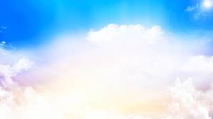 シンプルな青い空と白い雲のPPT背景画像