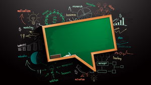Blackboard tebeşir el boyaması PPT arka plan resmi