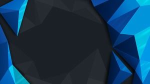 Shock blue polygon PPT background picture