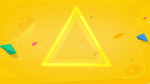 Yellow triangle PPT background picture