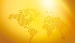 Golden world map bitmap PPT background picture