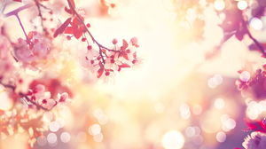 Beautiful peach blossom slide background picture