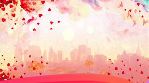 Beautiful love ppt background picture