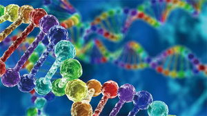 Gambar latar belakang PPT rantai gen DNA warna