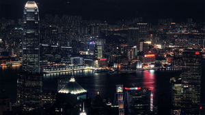 Городская ночная сцена PPT background picture