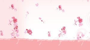 Bella immagine rosa del fondo del modello PPT del fiore