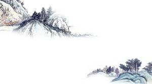 Ink landscape chinese style ppt background picture