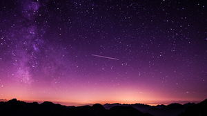 Image de fond PPT ciel étoilé violet
