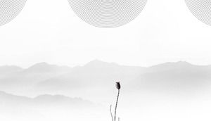 11 imagens de fundo preto e branco elegante estilo chinês PPT