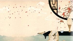 Три элегантных классических фоновых рисунка PPT в китайском стиле для бесплатного скачивания